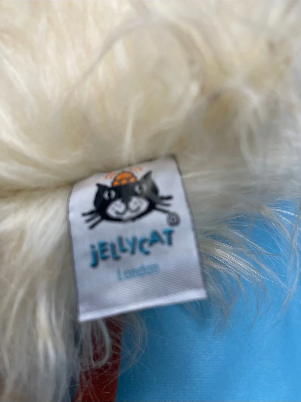 Jellycat Cream Fluffy Bird with Rust-Orange Beak and Legs